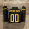 Los Angeles Chargers Custom Name & Number Full Size Football Helmet Visor Shield Black Dark Tint w/ Clips - Yellow