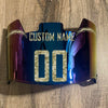 Los Angeles Chargers Custom Name & Number Full Size Football Helmet Visor Shield Blue Iridium Mirror w/ Clips - Camo