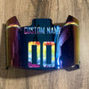 Los Angeles Chargers Custom Name & Number Full Size Football Helmet Visor Shield Blue Iridium Mirror w/ Clips - Crucial Catch