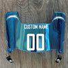 Los Angeles Chargers Custom Name & Number Mini Football Helmet Visor Shield Light Blue Chrome Mirror w/ Clips - White