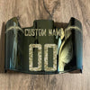 Los Angeles Chargers Custom Name & Number Full Size Football Helmet Visor Shield Gold Iridium Mirror w/ Clips - Camo