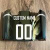 Los Angeles Chargers Custom Name & Number Full Size Football Helmet Visor Shield Gold Iridium Mirror w/ Clips - White