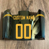 Los Angeles Chargers Custom Name & Number Full Size Football Helmet Visor Shield Gold Iridium Mirror w/ Clips - Yellow