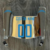 Los Angeles Chargers Custom Name & Number Mini Football Helmet Visor Shield Silver Chrome Mirror w/ Clips - Light Blue