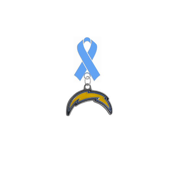 Los Angeles Chargers NFL Prostate Cancer Awareness / Fathers Day Light Blue Ribbon Lapel Pin