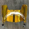 Los Angeles Chargers Mini Football Helmet Visor Shield Gold Chrome Mirror w/ Clips