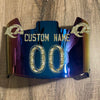 Los Angeles Rams Custom Name & Number Full Size Football Helmet Visor Shield Blue Iridium Mirror w/ Clips - Camo