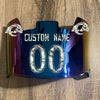 Los Angeles Rams Custom Name & Number Full Size Football Helmet Visor Shield Blue Iridium Mirror w/ Clips - Money Print