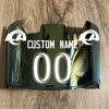 Los Angeles Rams Custom Name & Number Full Size Football Helmet Visor Shield Gold Iridium Mirror w/ Clips - White