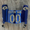 Los Angeles Rams Custom Name & Number Mini Football Helmet Visor Shield Blue Chrome Mirror w/ Clips - PICK LOGO COLORLos Angeles Rams Custom Name & Number Mini Football Helmet Visor Shield Blue Chrome Mirror w/ Clips - Camo