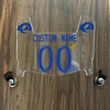 Los Angeles Rams Custom Name & Number Mini Football Helmet Visor Shield Clear w/ Clips - BLUE