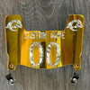 Los Angeles Rams Custom Name & Number Mini Football Helmet Visor Shield Gold Chrome Mirror w/ Clips - Money Print