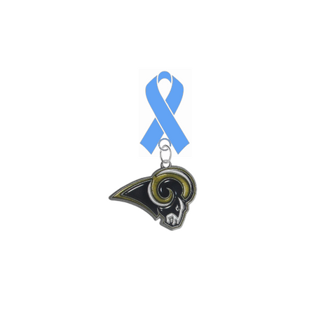 Los Angeles Rams NFL Prostate Cancer Awareness / Fathers Day Light Blue Ribbon Lapel Pin