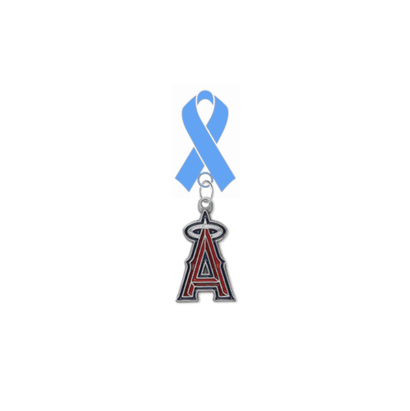 Anaheim Angels MLB Prostate Cancer Awareness / Fathers Day Light Blue Ribbon Lapel Pin