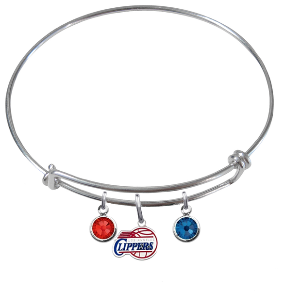 Los Angeles Clippers NBA Expandable Wire Bangle Charm Bracelet