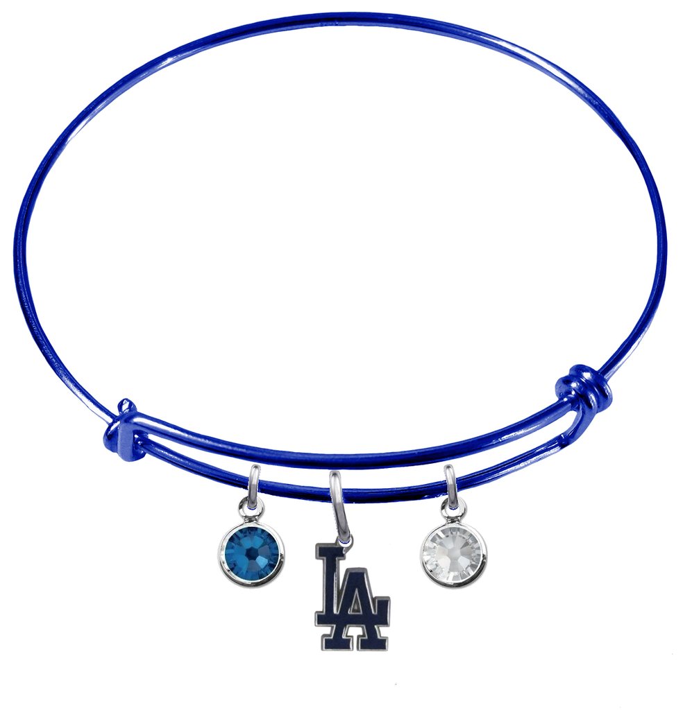 Los Angeles Dodgers Blue MLB Expandable Wire Bangle Charm Bracelet