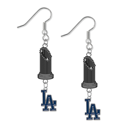 Los Angeles Dodgers MLB World Series Trophy Dangle Earrings