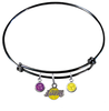 Los Angeles Lakers BLACK Color Edition Expandable Wire Bangle Charm Bracelet