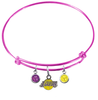 Los Angeles Lakers PINK Color Edition Expandable Wire Bangle Charm Bracelet