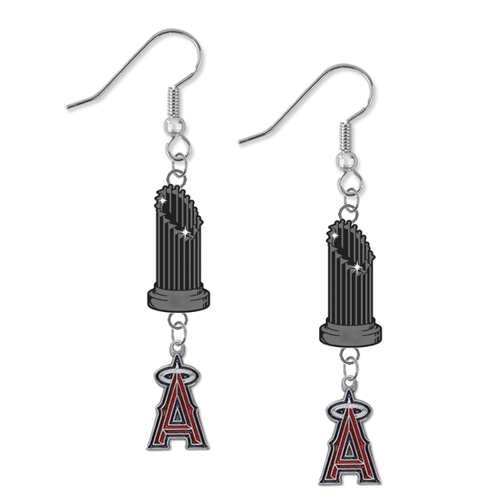 Anaheim Angels MLB World Series Trophy Dangle Earrings