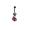 Louisville Cardinals BLACK College Belly Button Navel Ring