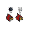 Louisville Cardinals BLACK & CLEAR Swarovski Crystal Stud Rhinestone Earrings