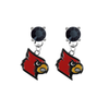 Louisville Cardinals BLACK Swarovski Crystal Stud Rhinestone Earrings