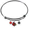 Louisville Cardinals NCAA Black Expandable Wire Bangle Charm Bracelet