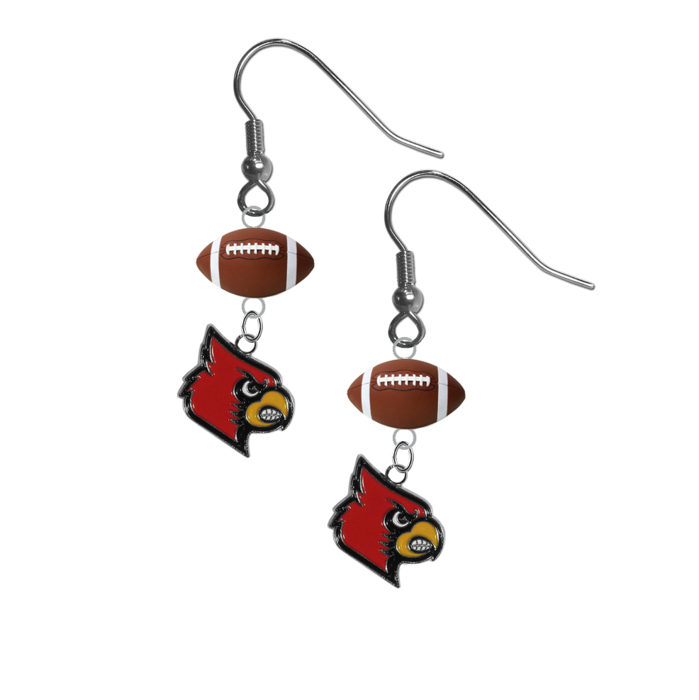 Louisville Cardinals NCAA Football Dangle Earrings