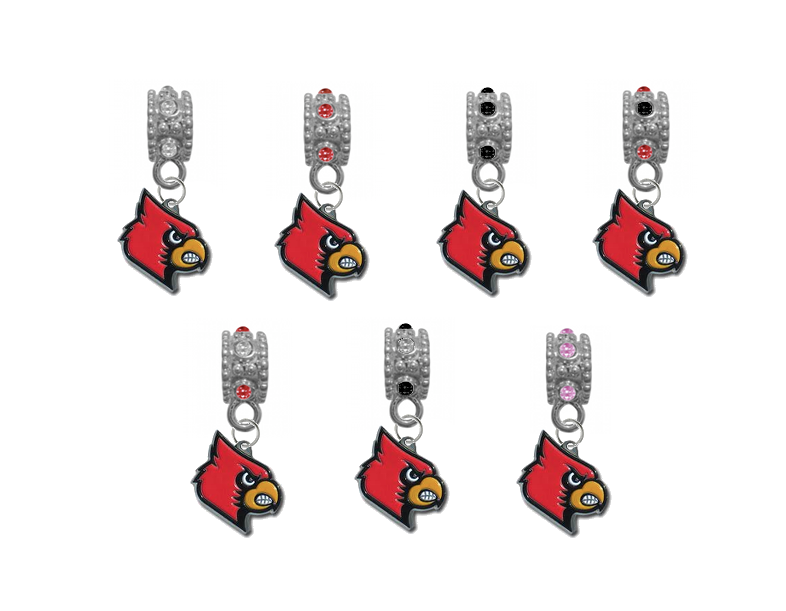 Louisville Cardinals NCAA Crystal Rhinestone European Bracelet Charm