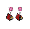 Louisville Cardinals PINK Swarovski Crystal Stud Rhinestone Earrings