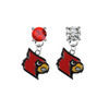 Louisville Cardinals RED & CLEAR Swarovski Crystal Stud Rhinestone Earrings