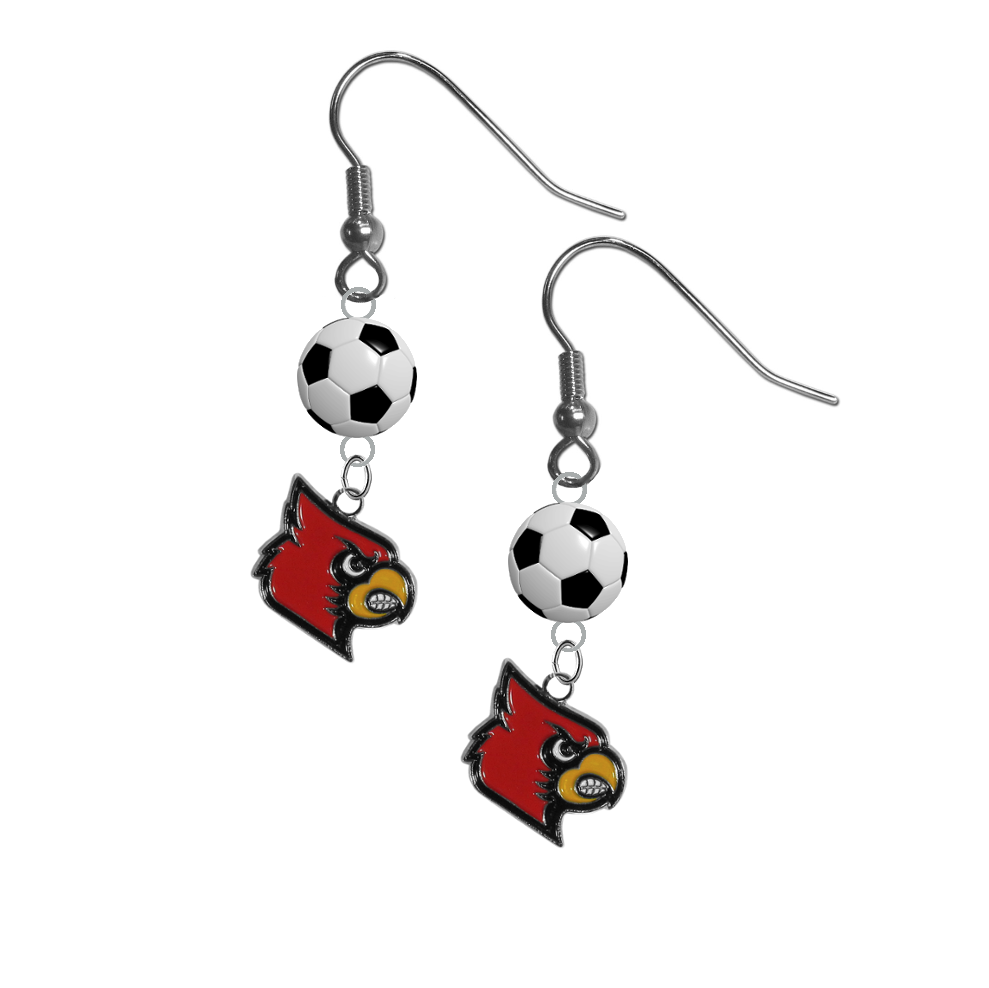 Louisville Cardinals NCAA Soccer Dangle Earrings