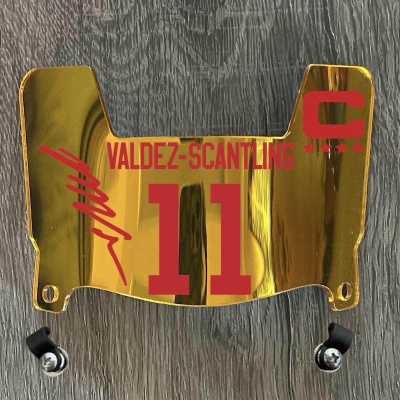 Kansas City Chiefs Marquez Valdes-Scantling Mini Football Helmet Visor Shield Gold Chrome Mirror w/ Clips - PICK COLOR