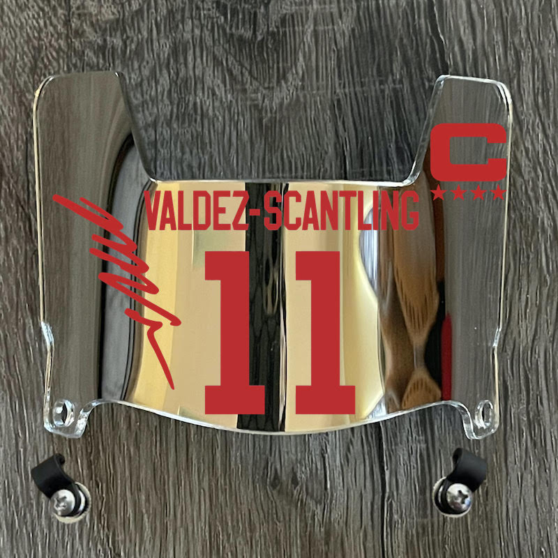 Kansas City Chiefs Marquez Valdes-Scantling Mini Football Helmet Visor Shield Silver Chrome Mirror w/ Clips - PICK COLOR
