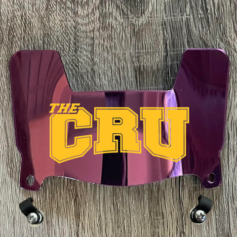 Mary Hardin-Baylor Crusaders Mini Football Helmet Visor Shield Purple Chrome Mirror w/ Clips