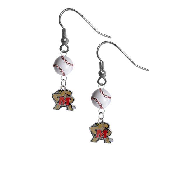 Maryland Terrapins NCAA Baseball Dangle Earrings