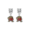 Maryland Terrapins CLEAR Swarovski Crystal Stud Rhinestone Earrings