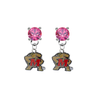 Maryland Terrapins PINK Swarovski Crystal Stud Rhinestone Earrings