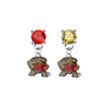 Maryland Terrapins RED & GOLD Swarovski Crystal Stud Rhinestone Earrings
