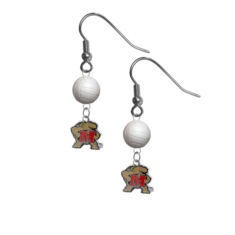 Maryland Terrapins NCAA Volleyball Dangle Earrings