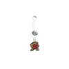 Maryland Terrapins WHITE College Belly Button Navel Ring