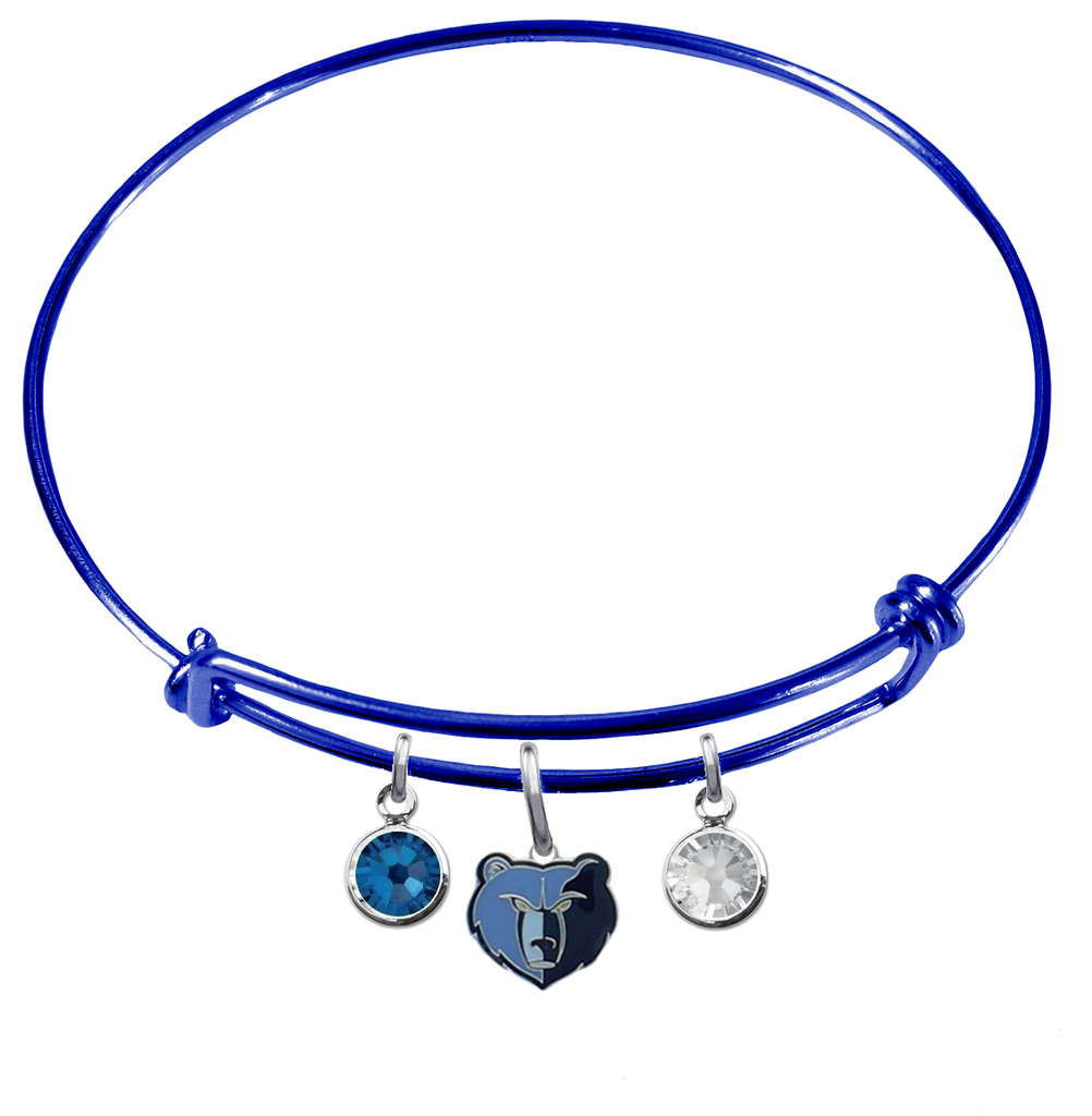 Memphis Grizzlies BLUE Color Edition Expandable Wire Bangle Charm Bracelet