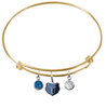 Memphis Grizzlies GOLD Color Edition Expandable Wire Bangle Charm Bracelet