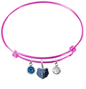 Memphis Grizzlies PINK Color Edition Expandable Wire Bangle Charm Bracelet
