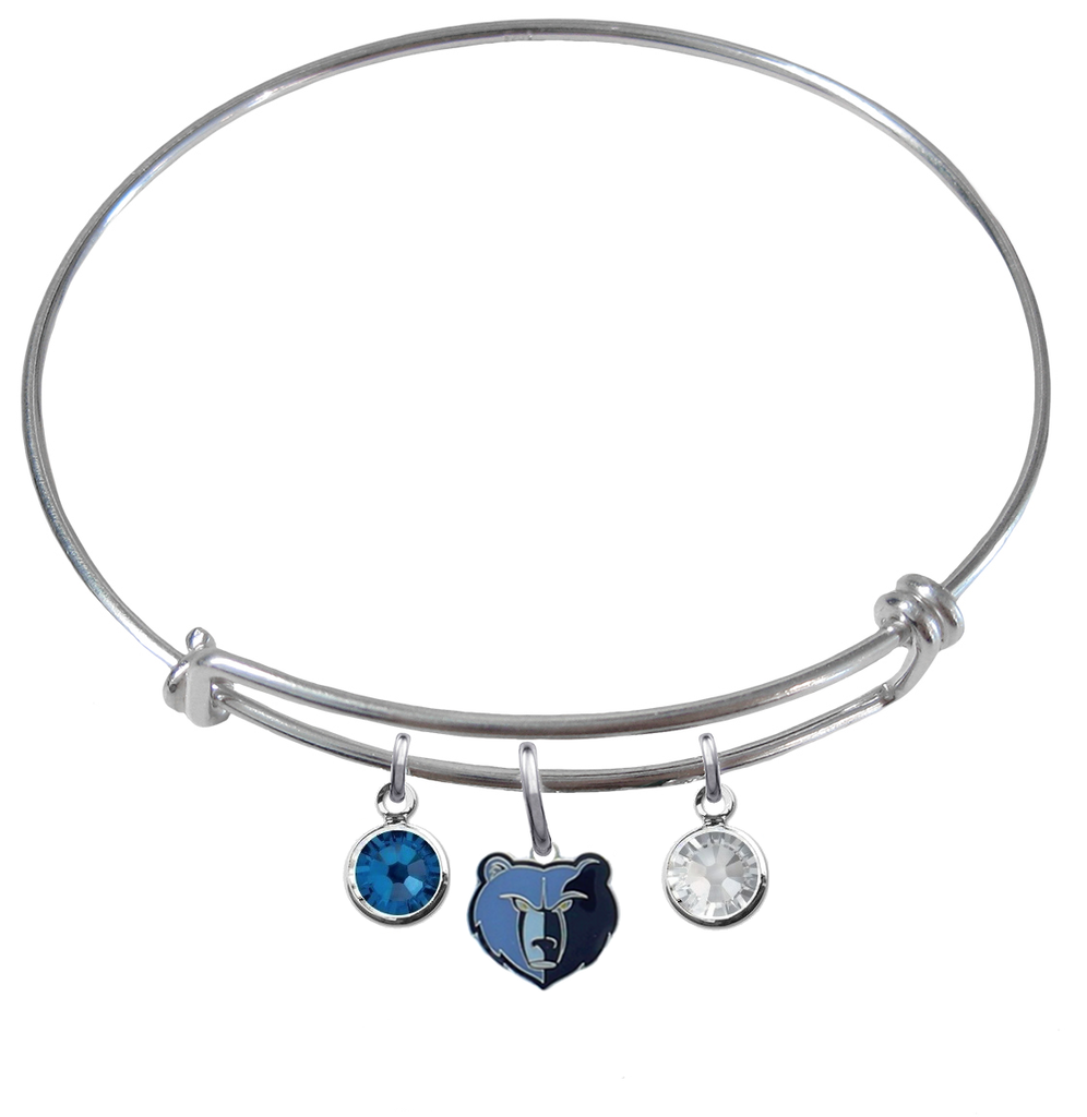 Memphis Grizzlies NBA Expandable Wire Bangle Charm Bracelet