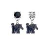Memphis Tigers BLACK & CLEAR Swarovski Crystal Stud Rhinestone Earrings