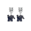 Memphis Tigers CLEAR Swarovski Crystal Stud Rhinestone Earrings