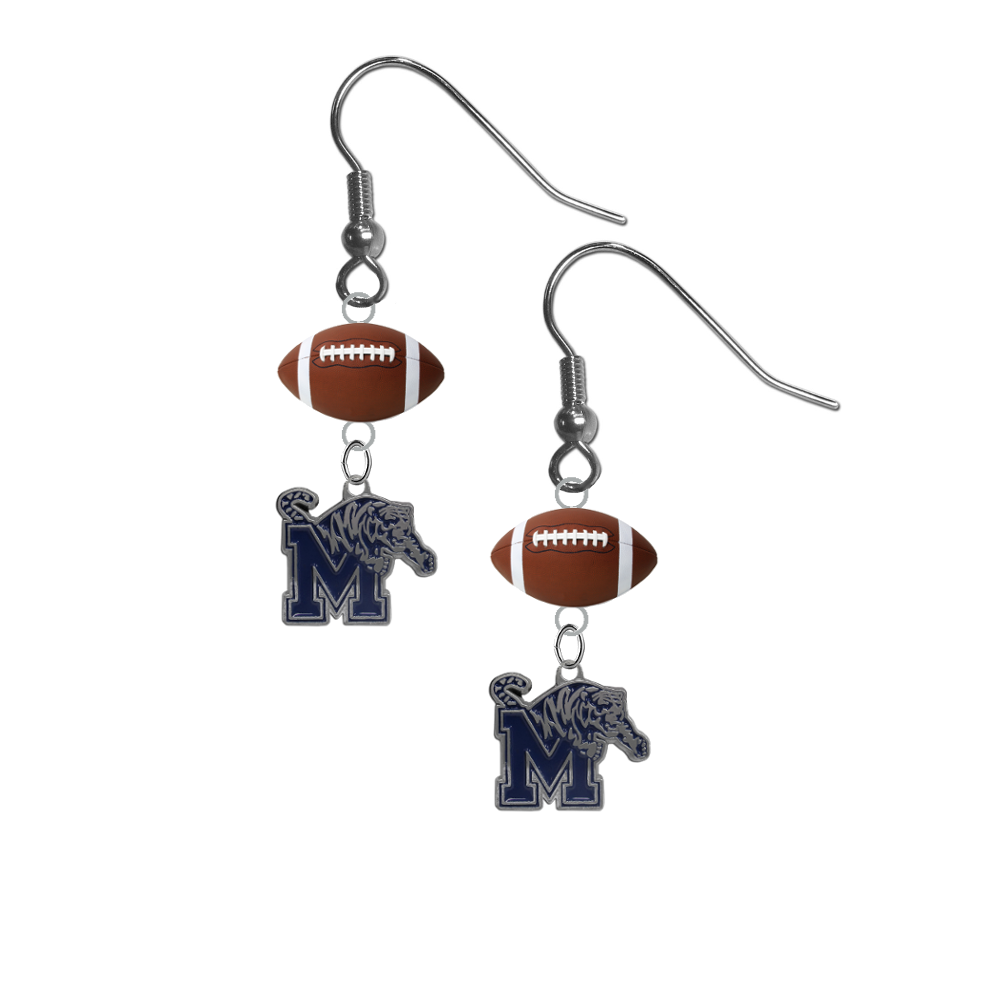 Memphis Tigers NCAA Football Dangle Earrings