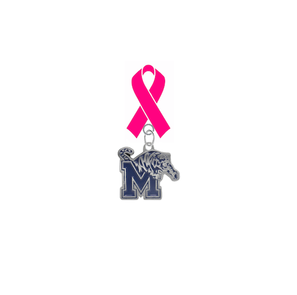 Memphis Tigers Breast Cancer Awareness / Mothers Day Pink Ribbon Lapel Pin